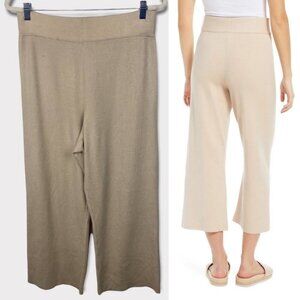 WAYF Tan Beige Crop Casual Pants Size Medium Fulton Nordstrom Stretch Loungewear
